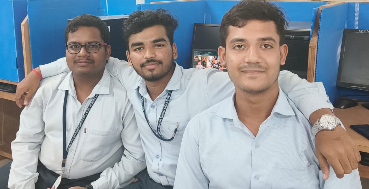Abhilash Kar with teammates during a Seemanta Engineering College hackathon